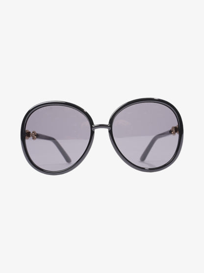 Gucci Horsebit Oversized Sunglasses Black / Gold Acetate 140mm