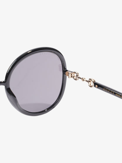 Gucci Horsebit Oversized Sunglasses Black / Gold Acetate 140mm