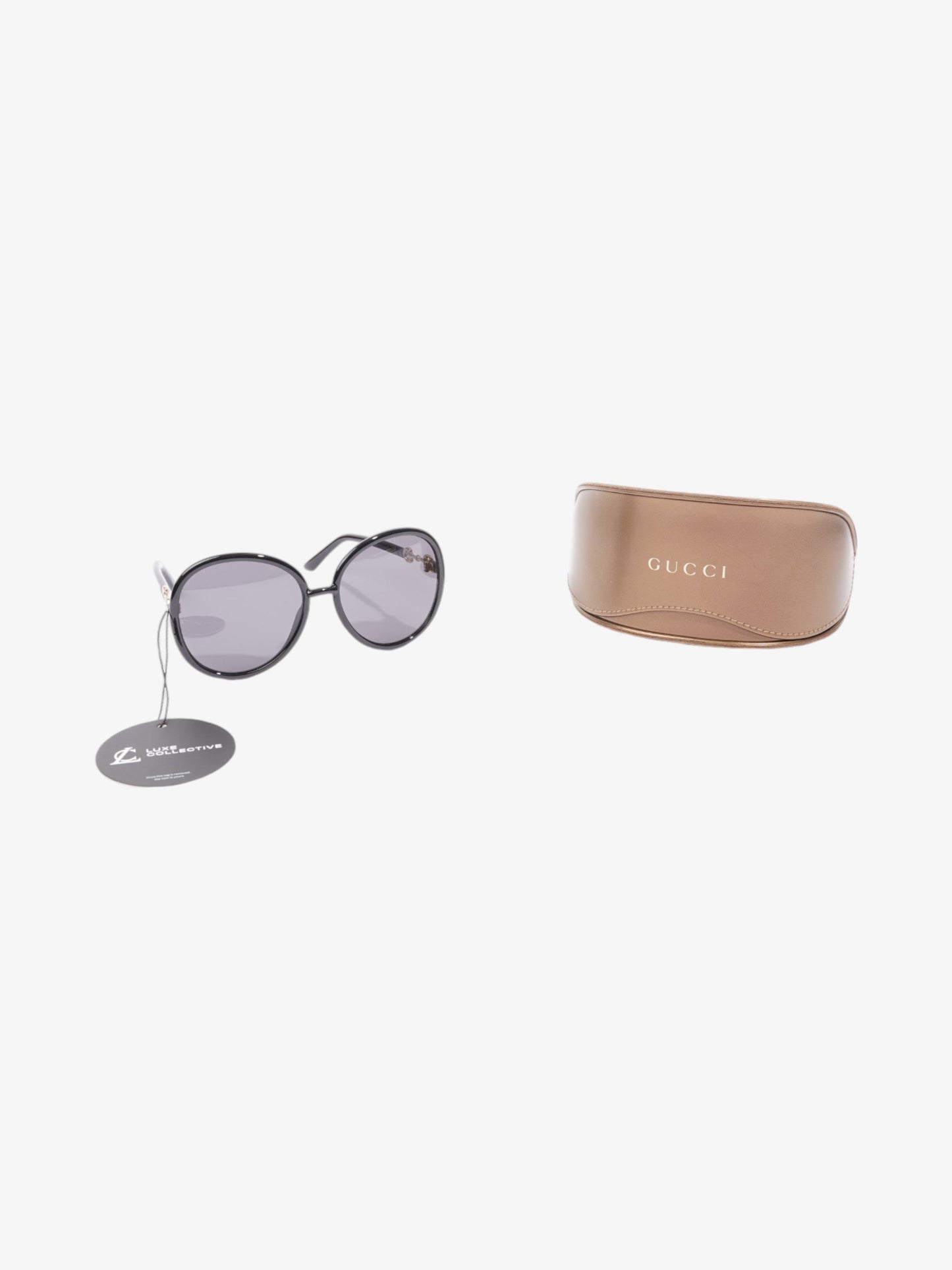 Gucci Horsebit Oversized Sunglasses Black / Gold Acetate 140mm