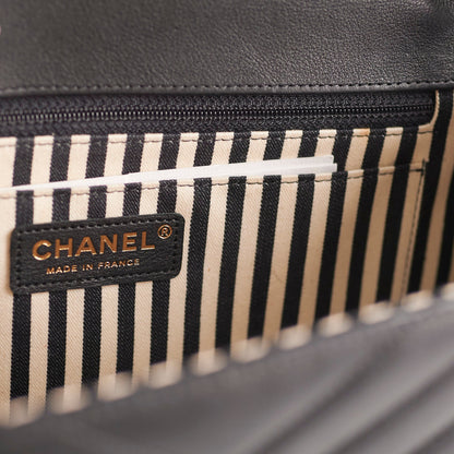 Chanel Black Chevron Envelope Flap
