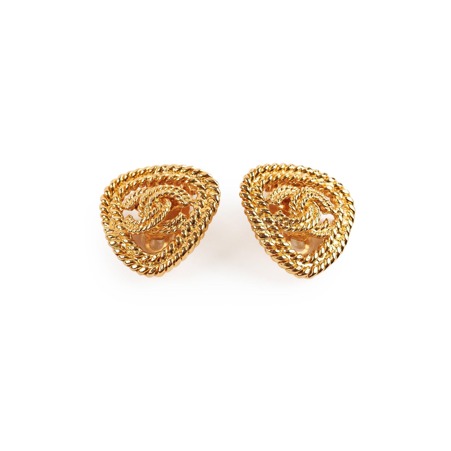 Chanel CC Triangle Clip-on Earrings