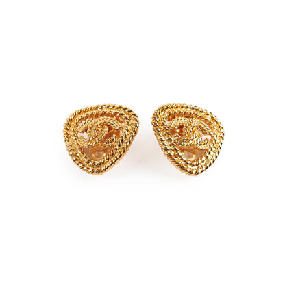 Chanel CC Triangle Clip-on Earrings