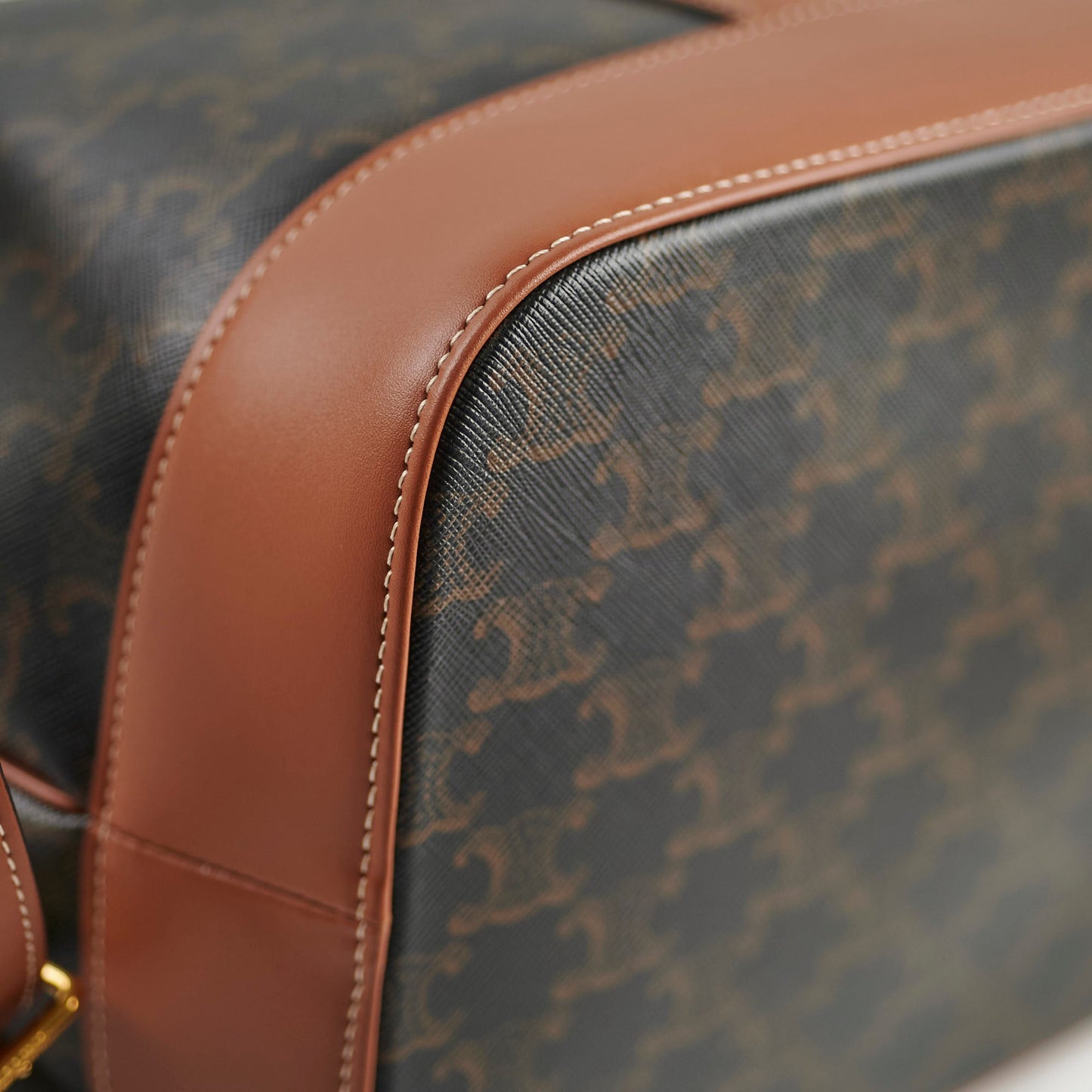 Celine Medium Bucket Triomphe Canvas and Calfskin