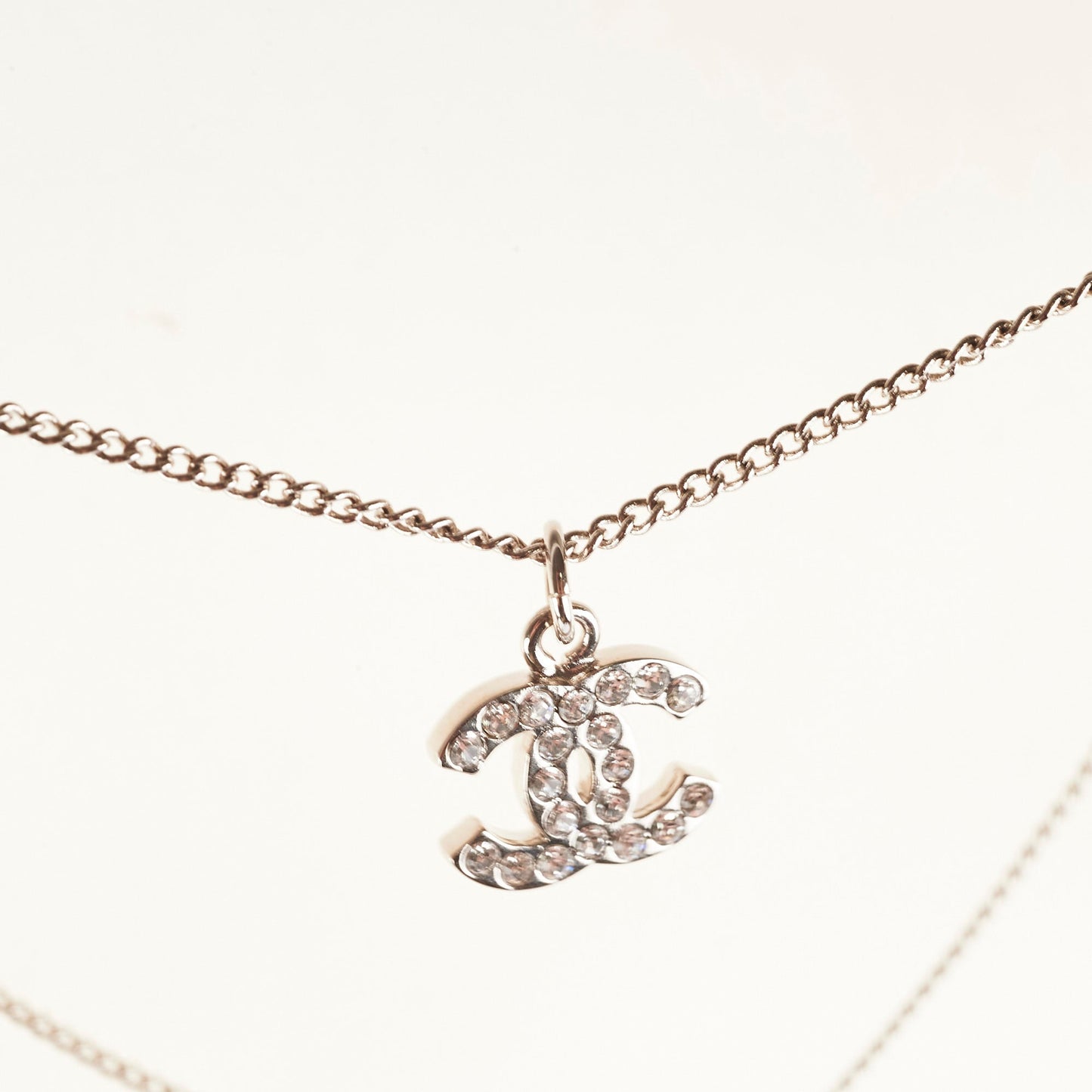 Chanel Silver Rhinestone Necklace Costume Jewellery
