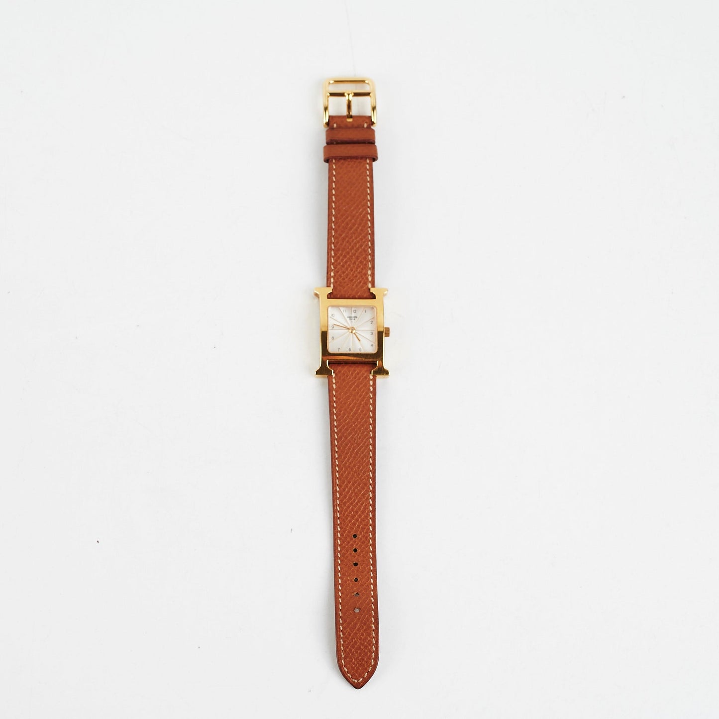 Hermes H Heure Watch Small 25mm Gold - A Square