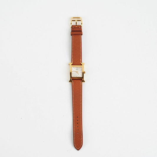 Hermes H Heure Watch Small 25mm Gold - A Square