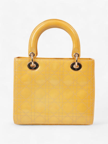 Christian Dior Lady Dior Yellow Patent Leather Medium