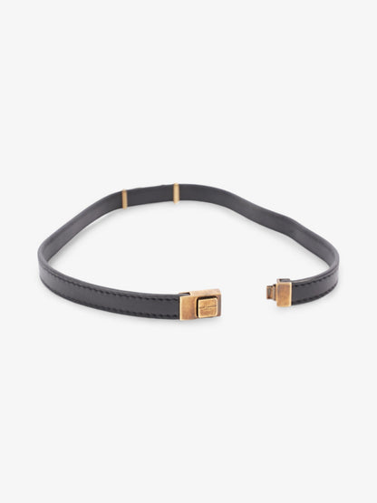 Saint Laurent Cassandre Double Wrap Bracelet Black / Gold Calfskin Leather
