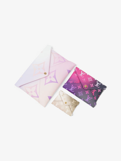 Louis Vuitton Spring In The City Kirigami Pochette Set Sunrise Pastel / Midnight Fuschia / Khaki Coated Canvas