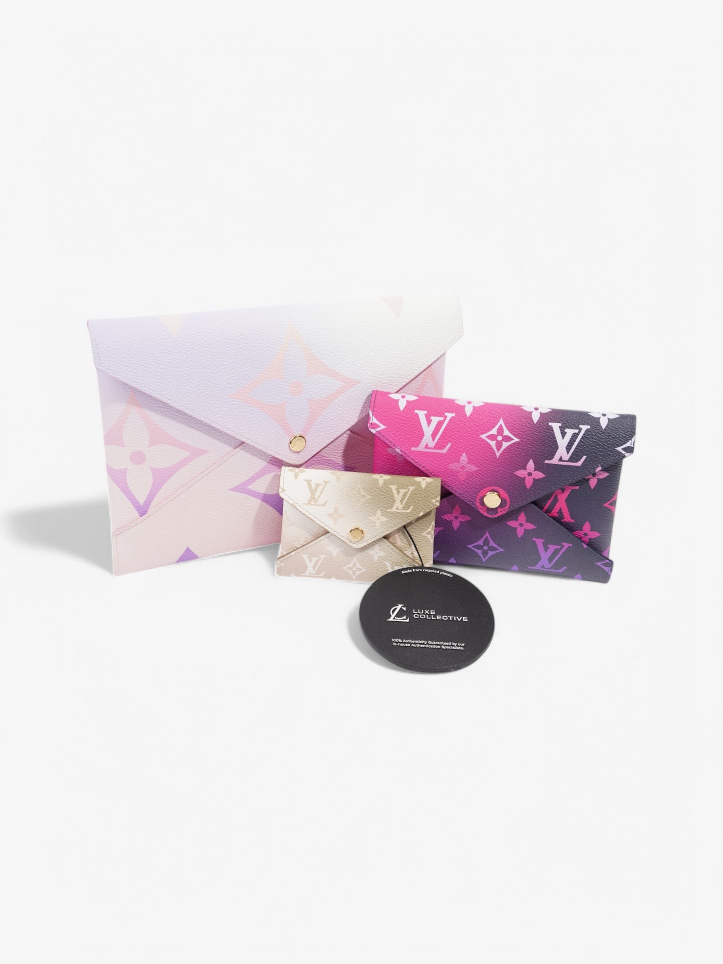 Louis Vuitton Spring In The City Kirigami Pochette Set Sunrise Pastel / Midnight Fuschia / Khaki Coated Canvas