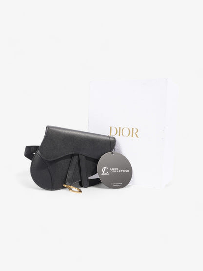 Christian Dior Saddle Belt Bag Black Leather
