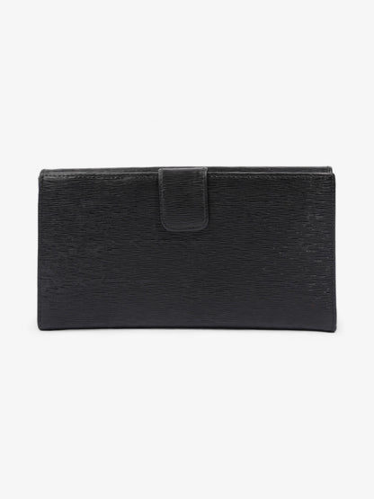 Prada Continental Flap Wallet Black Leather