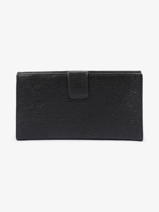 Prada Continental Flap Wallet Black Leather