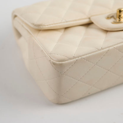 Chanel Mini Rectangular Cream Lambskin Crossbody- Microchipped
