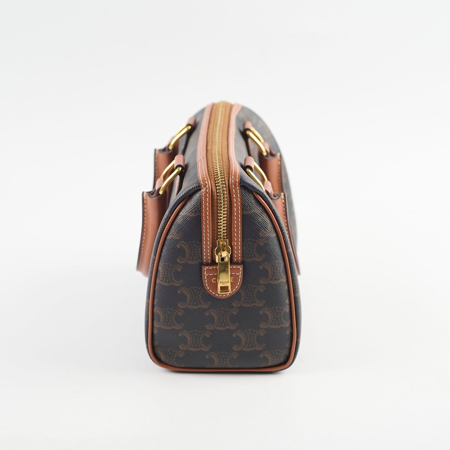 Celine Small Boston in Triomphe Canvas Bag