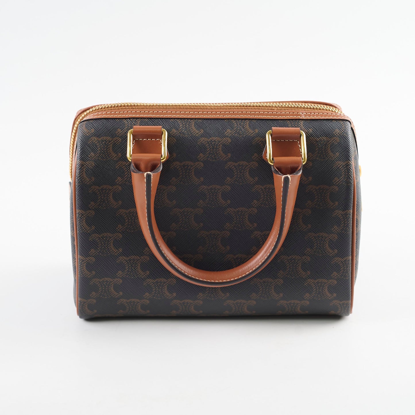 Celine Small Boston in Triomphe Canvas Bag
