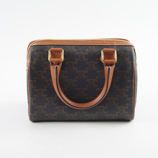Celine Small Boston in Triomphe Canvas Bag