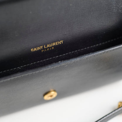 Saint Laurent Mini Phone Case On Chain Black