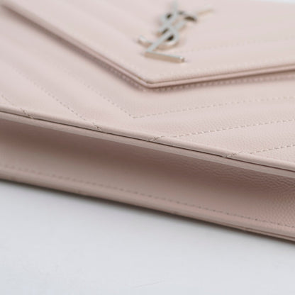 Saint Laurent Cassandre Envelope Wallet on Chain WOC Pink