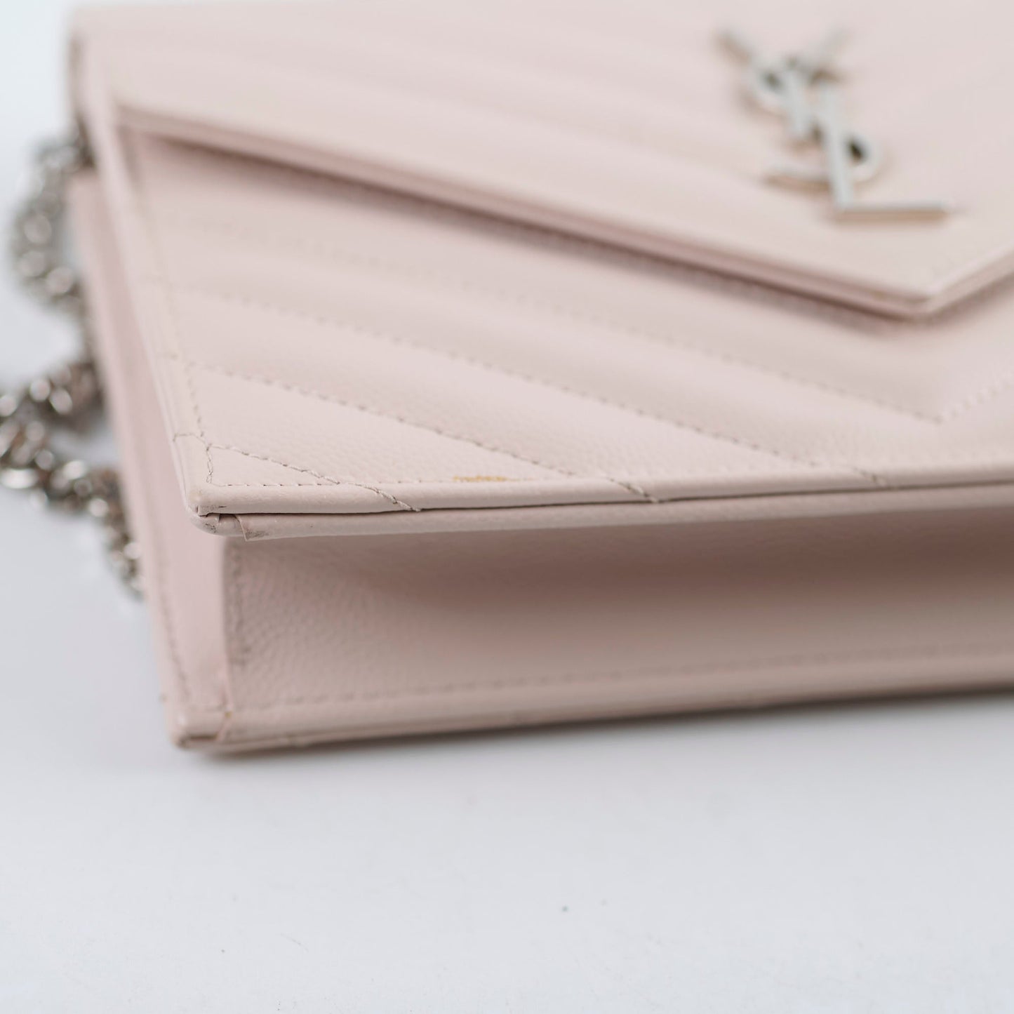 Saint Laurent Cassandre Envelope Wallet on Chain WOC Pink