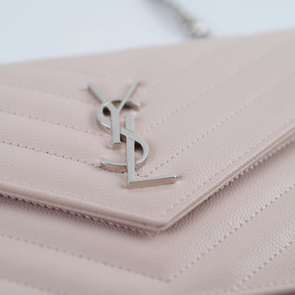 Saint Laurent Cassandre Envelope Wallet on Chain WOC Pink