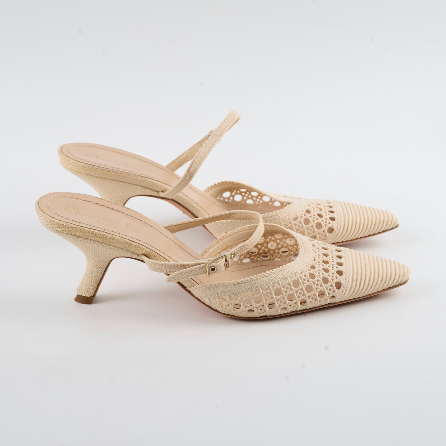 Dior Rattan kitten Heels