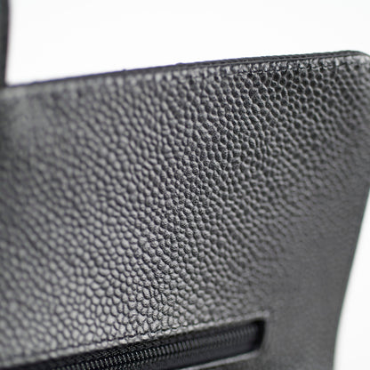 Chanel Medium/Large Caviar Double Classic Flap Black Microchipped