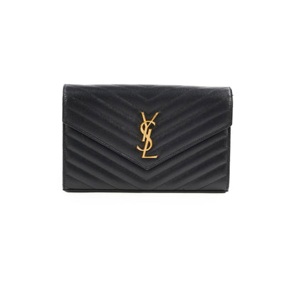 Saint Laurent Black Envelope Wallet On Chain
