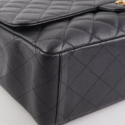 Chanel  Maxi single Flap Quilted Caviar Black