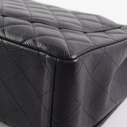 Chanel  Maxi single Flap Quilted Caviar Black