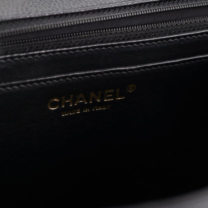 Chanel  Maxi single Flap Quilted Caviar Black