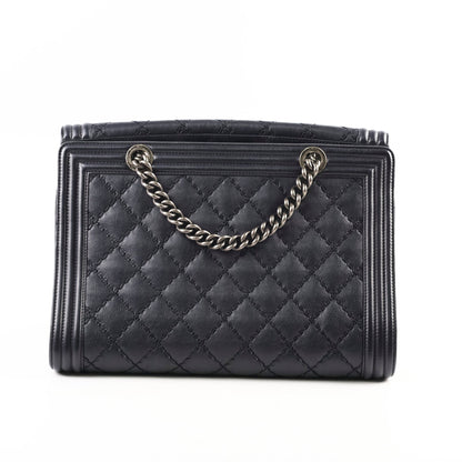 Chanel Boy 2-way Chain Tote Bag Navy
