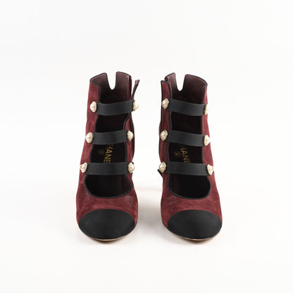 Chanel Heel Boots Suede Size 40.5
