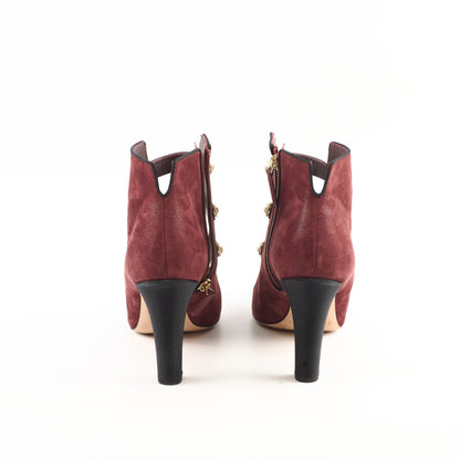 Chanel Heel Boots Suede Size 40.5