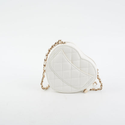 Chanel Mini Heart Bag White