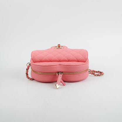 Chanel Heart Large Belt Bag Pink (Microchipped)