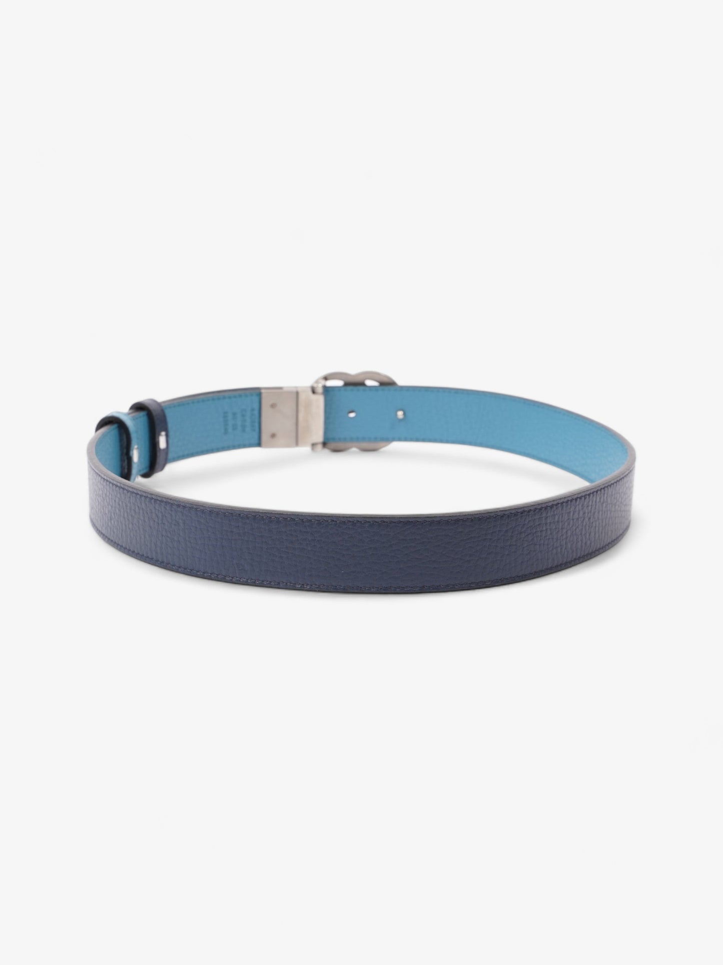 Gucci GG Marmont Thin Reversible Belt Navy / Aqua Blue Leather 80cm 32"
