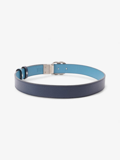 Gucci GG Marmont Thin Reversible Belt Navy / Aqua Blue Leather 80cm 32"
