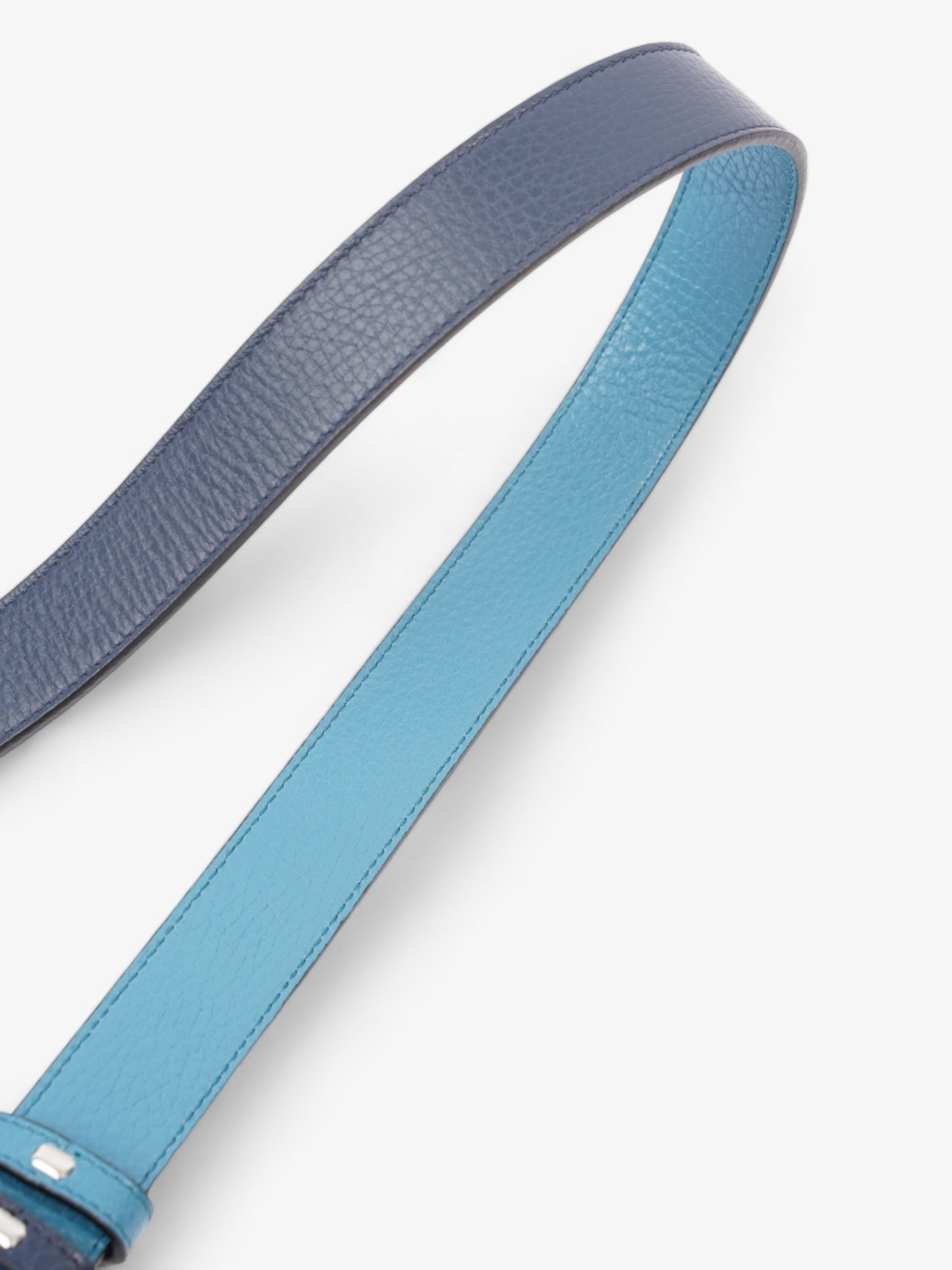 Gucci GG Marmont Thin Reversible Belt Navy / Aqua Blue Leather 80cm 32"