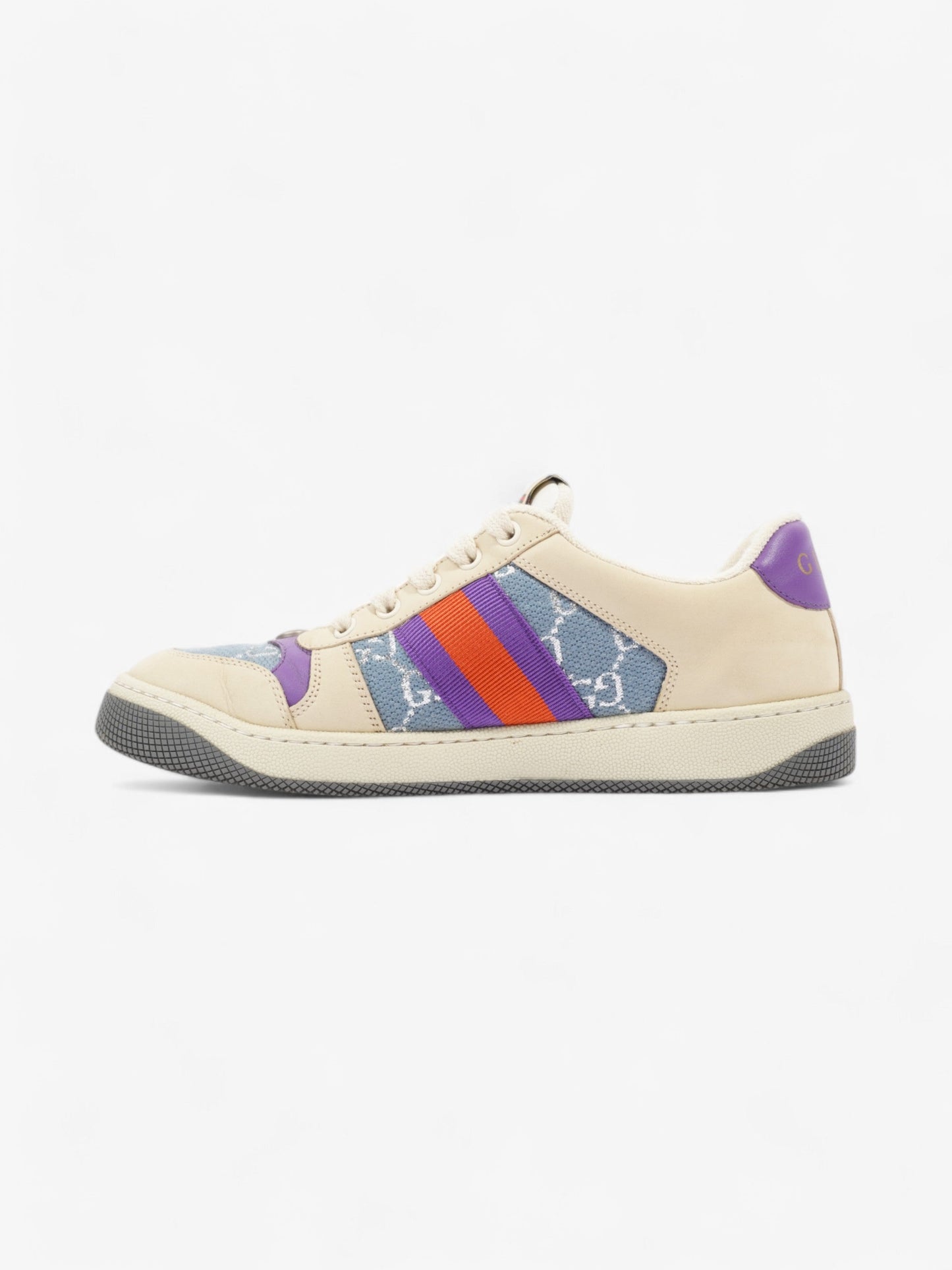 Gucci Screener Sneakers Beige  / Blue / Purple Canvas EU 38.5 UK 5.5