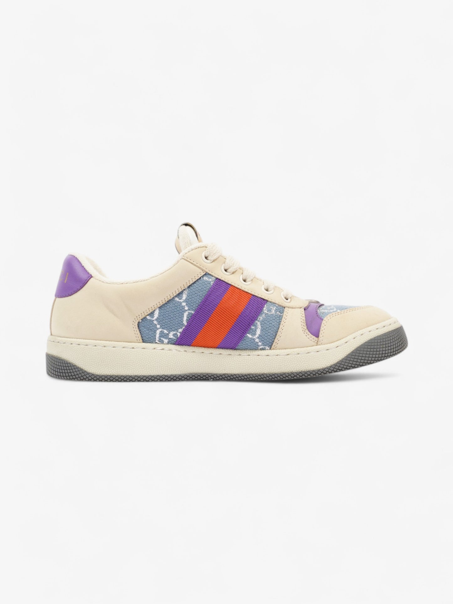 Gucci Screener Sneakers Beige  / Blue / Purple Canvas EU 38.5 UK 5.5