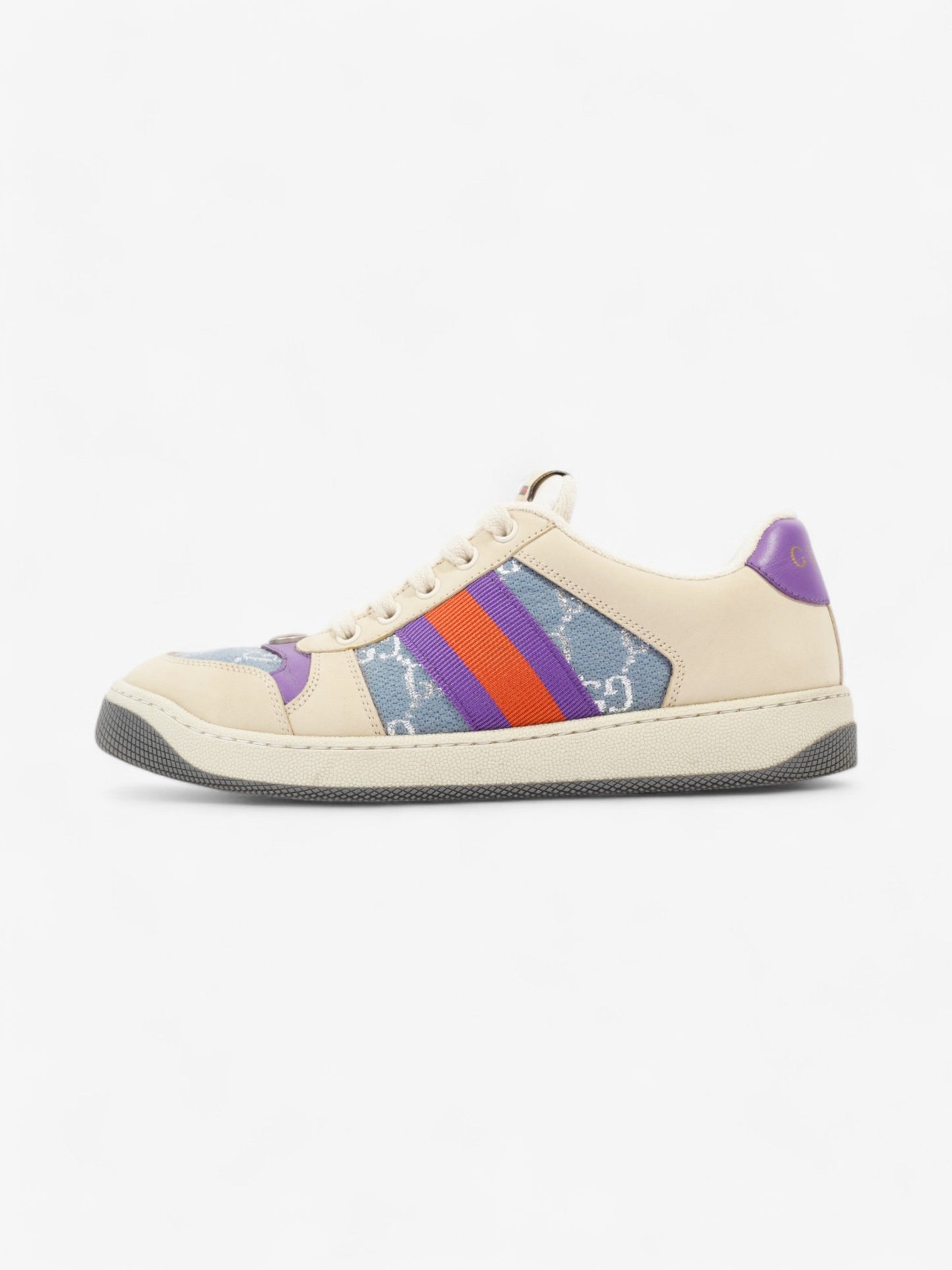 Gucci Screener Sneakers Beige  / Blue / Purple Canvas EU 38.5 UK 5.5