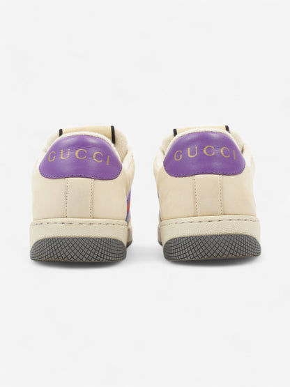Gucci Screener Sneakers Beige  / Blue / Purple Canvas EU 38.5 UK 5.5