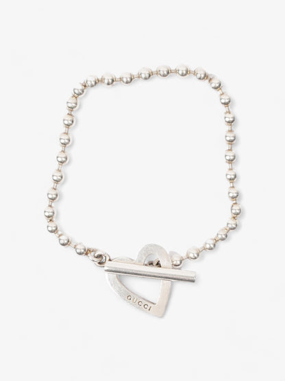 Gucci Heart Toggle Bracelet Silver Silver Sterling 17
