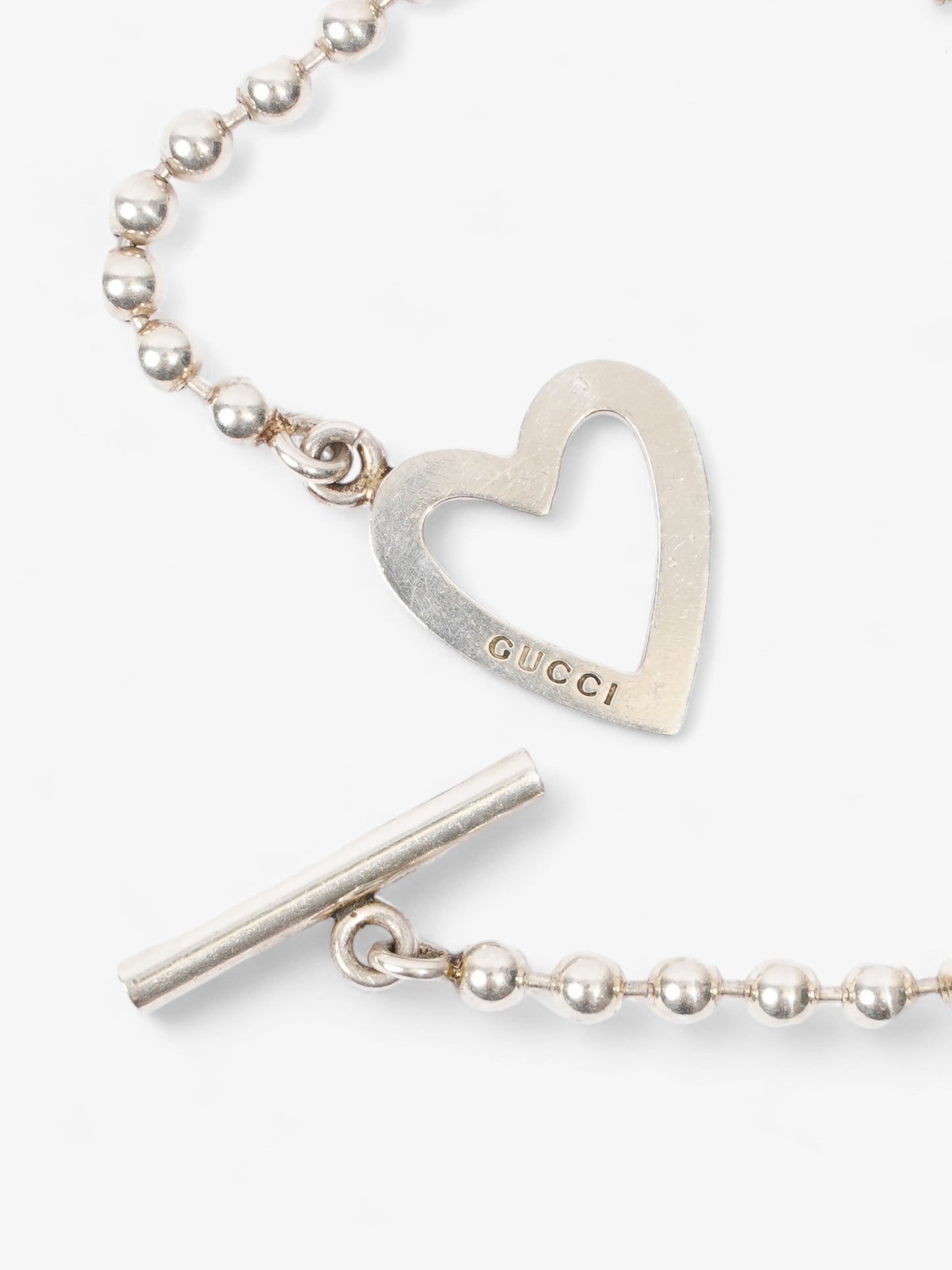 Gucci Heart Toggle Bracelet Silver Silver Sterling 17