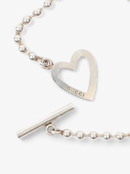 Gucci Heart Toggle Bracelet Silver Silver Sterling 17