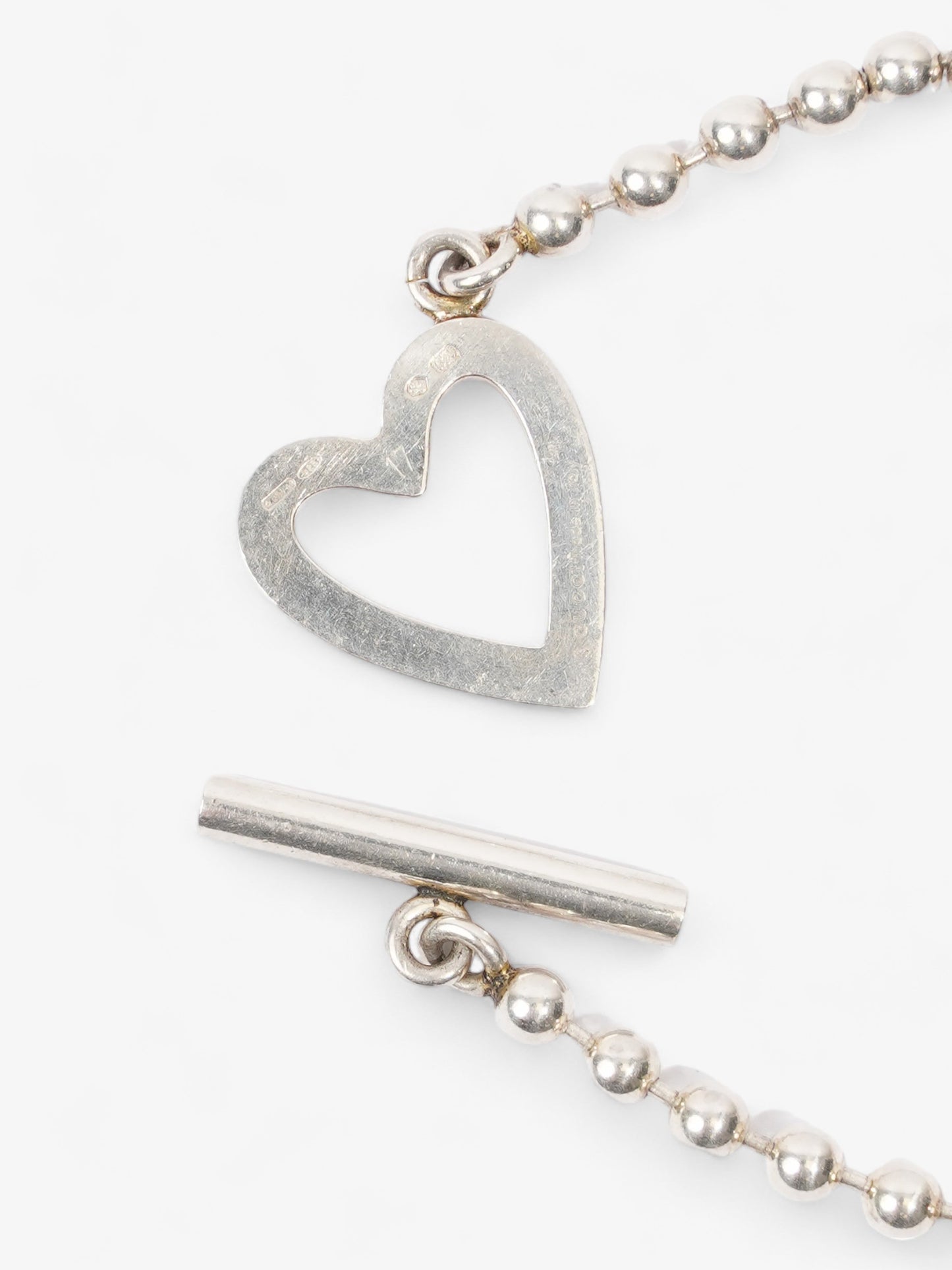 Gucci Heart Toggle Bracelet Silver Silver Sterling 17