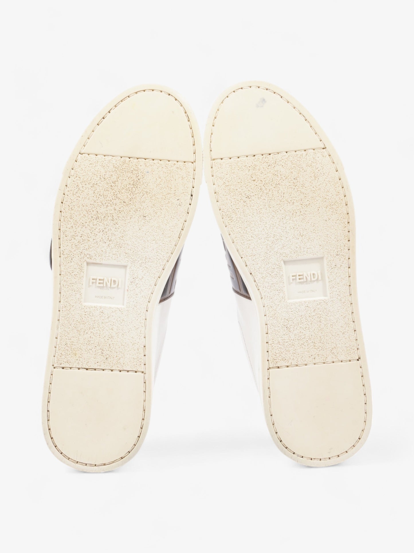 Fendi FF Logo Buckled Low Top Sneakers White / Zucca Leather EU 38 UK 5