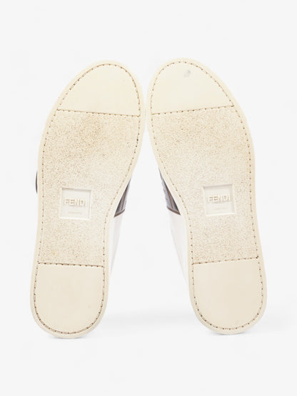Fendi FF Logo Buckled Low Top Sneakers White / Zucca Leather EU 38 UK 5