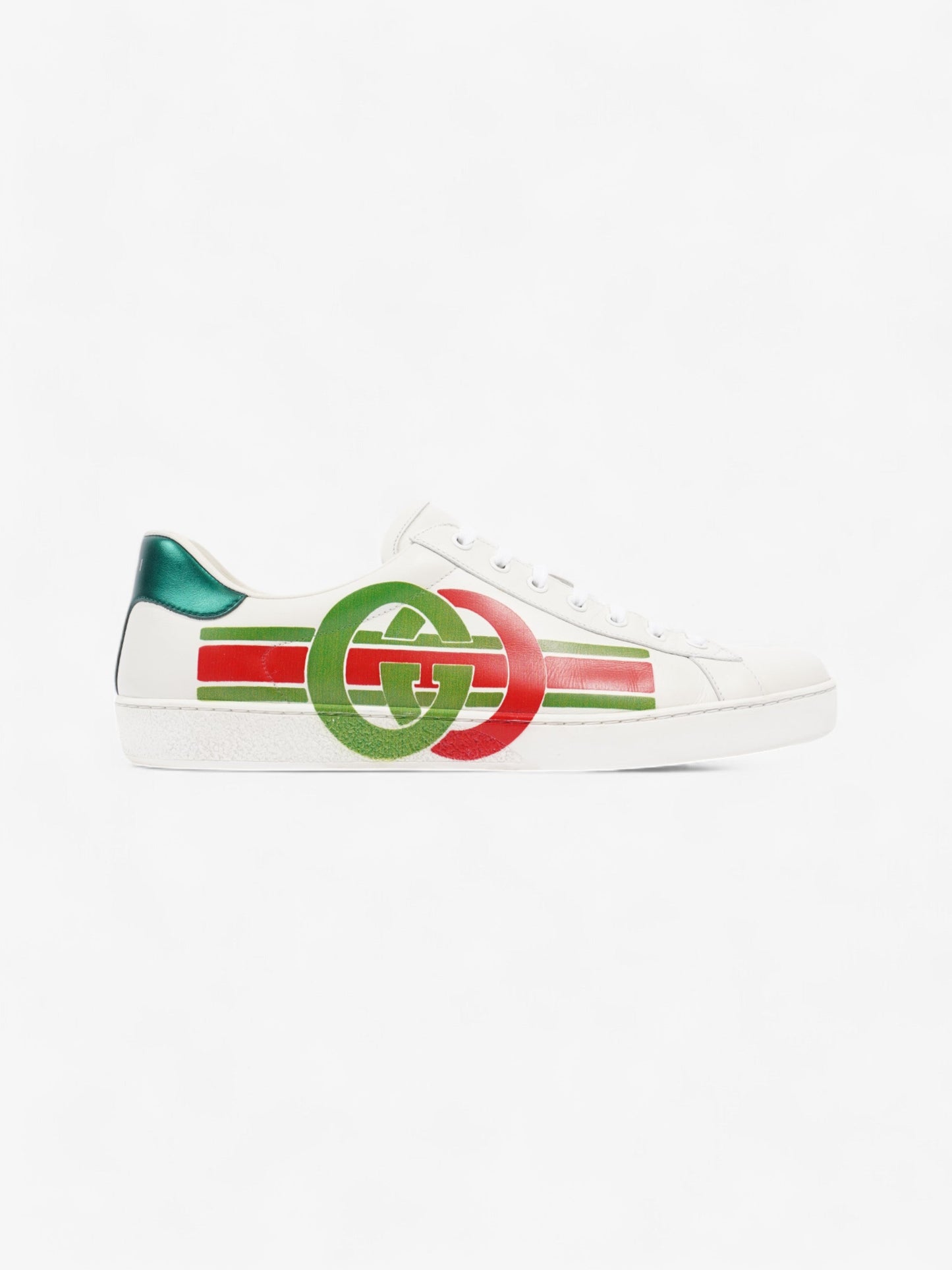 Gucci Ace GG Stripe Sneakers White  / Red / Green Leather EU 45 UK 11